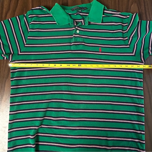 Polo Ralph Lauren | green multicolored striped polo shirt short sleeve red blue - Picture 9 of 16